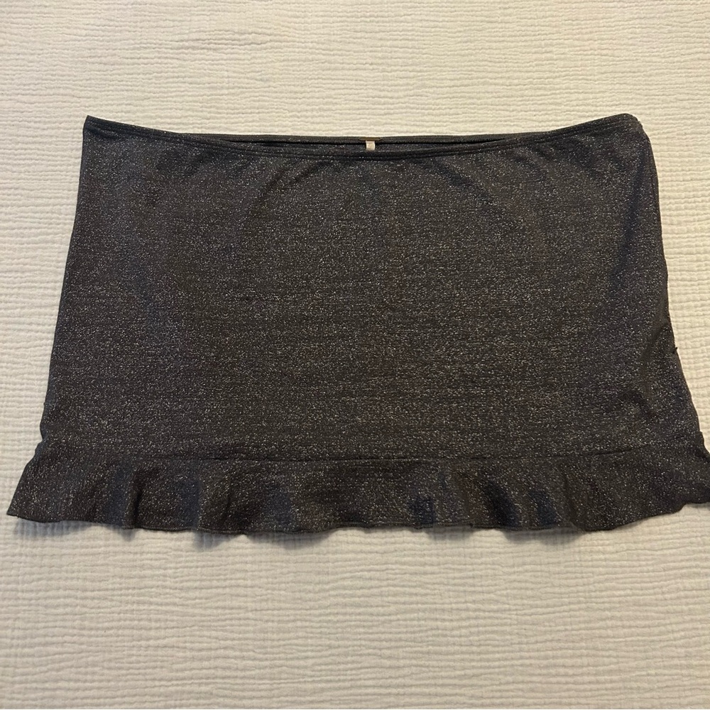 Free People Sparkle Ruffle Mini Skirt Tube Top Sz L Large